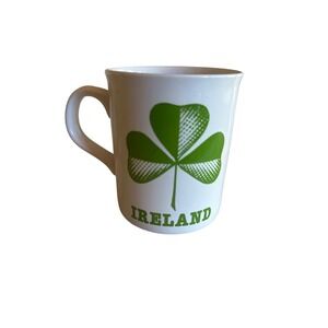 Ireland Clover Coffee Mug White & Green Ceramic Cup Made In England